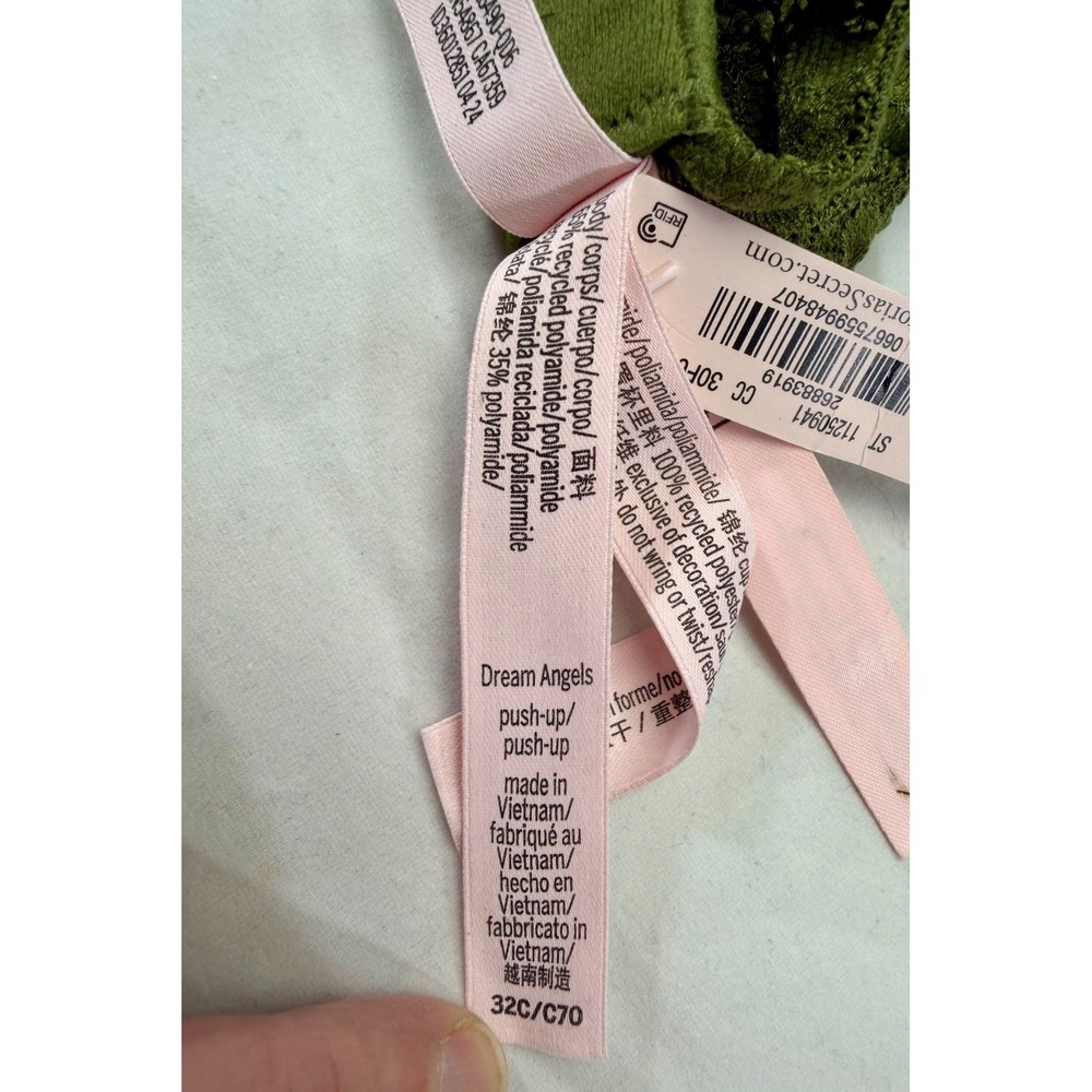 Victoria Secret Dream Angels Lightly Lined Demi Bra Green Sz 32C NWT - Picture 8 of 8